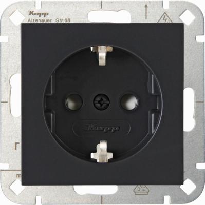 Kopp HK07 antraciet inbouw stopcontact RA + kinderbeveiliging - 4623110