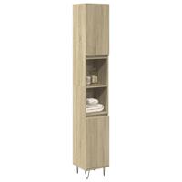 Badkamerkast 30x30x190 cm bewerkt hout sonoma eikenkleurig Badkamerkast 30x30x190 cm bewerkt hout sonoma eikenkleurig