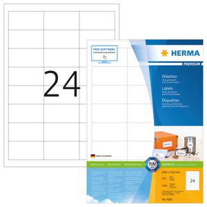 Etiket HERMA 4262 64.6x33.8mm premium wit 2400stuks