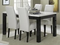 Eettafel ROMEO 160 cm hoogglans zwart/hoogglans wit