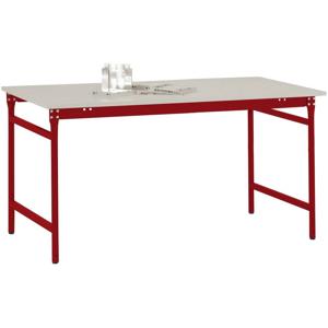 Manuflex BB3031.3003 Bijzettafel basis stationair met melamine tafelblad in robijnrood RAL 3003, bxdxh: 1250 x 600 x 780 mm Robijn-rood