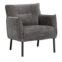 Leen Bakker - Fauteuil Teun - Antraciet - Stof - Grijs - 70x77x74 Cm
