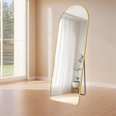 LoXa Passpiegel Luxora Goud - 160x60 cm - Staand & Hangend - Aluminium Frame - HD Glas - Luxe Volledige Lichaam Spiegel