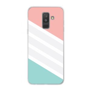 Strepen pastel: Samsung Galaxy A6 Plus (2018) Transparant Hoesje