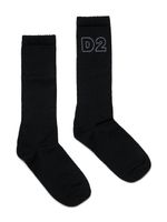 DSQUARED2 KIDS chaussettes à logo en maille intarsia - Noir - thumbnail