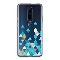 Gekleurde driehoekjes blauw: OnePlus 7 Pro Transparant Hoesje