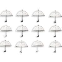12 Stuks Transparante koepelparaplu 85 cm - doorzichtige paraplu - trouwparaplu - bruidsparaplu - stijlvol - plastic -