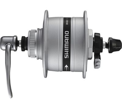 Shimano dynamonaaf hd-3d37 3 watt 36 gaats center-lock snelspanner zilver