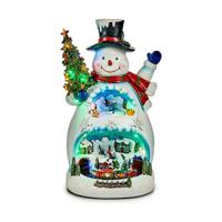 Decoratie 25,5 x 47 x 29 cm Sneeuwpop Dorp Wit Hars