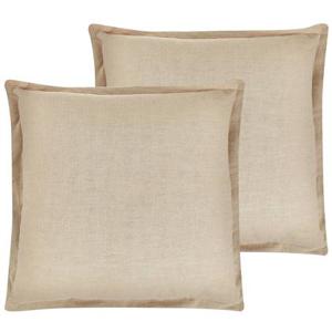 Beliani-GUZMANIA -Sierkussen set van 2-Beige-45 x 45 cm-Polyester