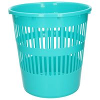 Afvalbak/vuilnisbak/kantoor prullenbak - plastic - blauw - 28 cm - thumbnail