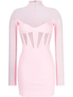 Mugler robe courte Corset Illusion à empiècements transparents - Rose