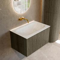 Badmeubel Mondiaz Kurve-Dlux | 70 cm cm | Meubelkleur Shadow | Wastafelkleur Opalo | Solid surface | Wasbak midden spoelbak | Zonder kraangat(en)
