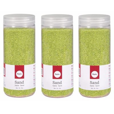 3x Fijn decoratie zand groen 475 ml 3x Fijn decoratie zand groen 475 ml
