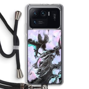 Pastel zwart: Xiaomi Mi 11 Ultra Transparant Hoesje met koord