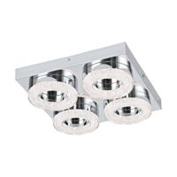 Eglo Led plafondlamp Fradelo 4x4w - 3000K - 28cm chroom met kristal 95664