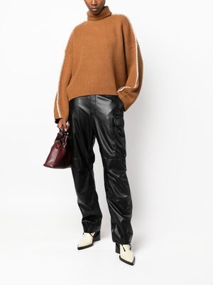 rag & bone pantalon Sands en cuir artificiel à poches cargo - Noir