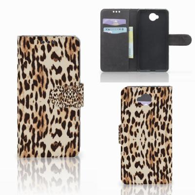 Microsoft Lumia 650 | Telefoonhoesje | Met pasjeshouder | Leopard