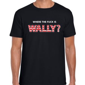 Where the fuck is Wally verkleed t-shirt zwart voor heren