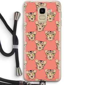 Tijger: Samsung Galaxy J6 (2018) Transparant Hoesje met koord