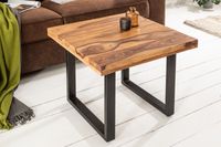Massief houten salontafel IRON CRAFT 60cm Sheesham steenafwerking Industrieel ontwerp - 39872 - thumbnail