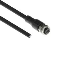 ACT SC3507 Industriële Sensorkabel | M12A 5-Polig Female naar Open End | Superflex Xtreme TPE kabel | Afgeschermd | IP67 | Zwart | 1,5 meter