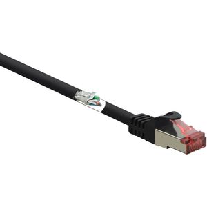 Renkforce RF-4737374 RJ45 Netwerkkabel, patchkabel CAT 6 S/FTP 0.15 m Zwart Snagless, Vergulde steekcontacten, Vlambestendig 1 stuk(s)