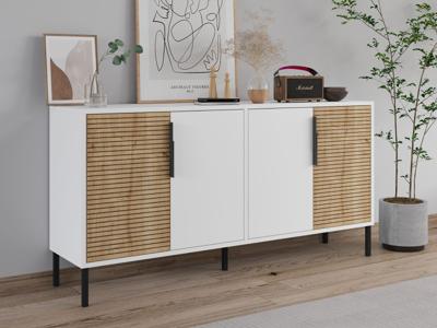 Dressoir ZERRARI 4 deuren wit/saphire eik