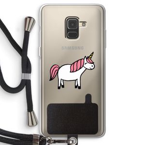 Eenhoorn: Samsung Galaxy A8 (2018) Transparant Hoesje met koord