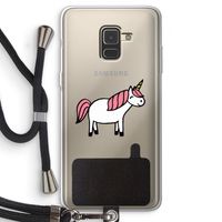 Eenhoorn: Samsung Galaxy A8 (2018) Transparant Hoesje met koord