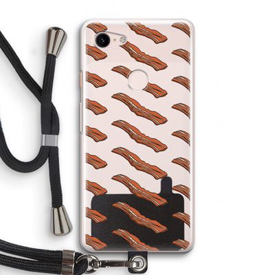 Bacon to my eggs #2: Pixel 3 Transparant Hoesje met koord