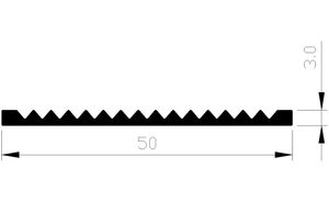Slijtstrip alu brute 50x3mm geboord