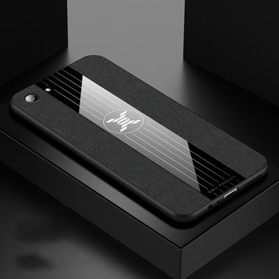 Voor OPPO A83 XINLI stiksels doek Textue schokbestendig TPU beschermhoes (zwart)