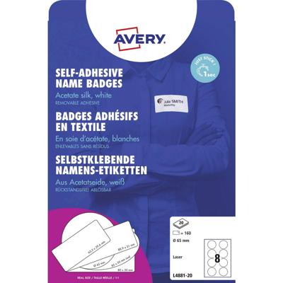 Avery-Zweckform L4881-20 Naamplaatje Kennzeichnungsetiketten (b x h) 65 mm x 65 mm 160 stuk(s)