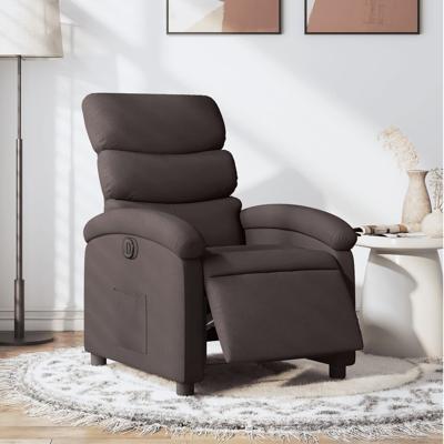 Fauteuil verstelbaar elektrisch stof donkerbruin
