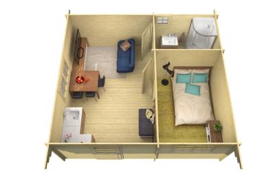 Blokhut - Tuinhuis Cantabria | 44 mm | Red Class Wood geïmpregneerd