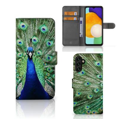 Samsung Galaxy A04s | Samsung Galaxy A13 5G | Telefoonhoesje | Met pasjeshouder | Pauw