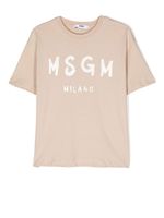 MSGM Kids t-shirt en coton à logo imprimé - Tons neutres MSGM Kids t-shirt en coton à logo imprimé - Tons neutres