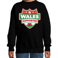 Welsh / Wales schild supporter sweater zwart voor kinderen