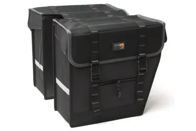Dubbele fietstas New Looxs Superior Maxi - 42 liter - zwart / grijs