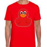 Verkleed T-shirt heren - eend - rood - Carnaval/themafeest