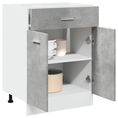 Onderkast met lade 60x46x81,5 cm bewerkt hout betongrijs