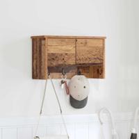 Wandgemonteerde kapstok Oud hout 50 x 20 x 30 cm Bewerkt hout