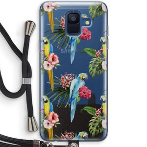 Kleurrijke papegaaien: Samsung Galaxy A6 (2018) Transparant Hoesje met koord