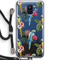 Kleurrijke papegaaien: Samsung Galaxy A6 (2018) Transparant Hoesje met koord
