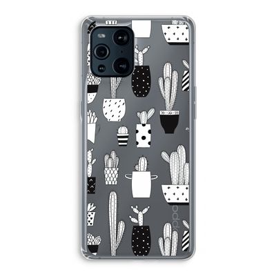 Cactusmotief: Oppo Find X3 Pro Transparant Hoesje