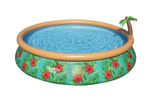 Bestway - Fast Set - Opblaasbaar zwembad inclusief filterpomp - 457x84 cm - Paradijsprint - Rond