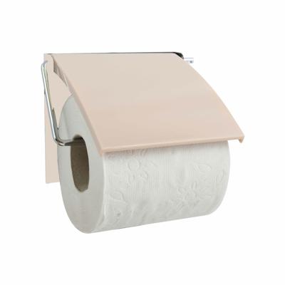 Toiletrolhouder wand/muur - metaal met kunststof afdekklepje - beige Toiletrolhouder wand/muur - metaal met kunststof afdekklepje - beige