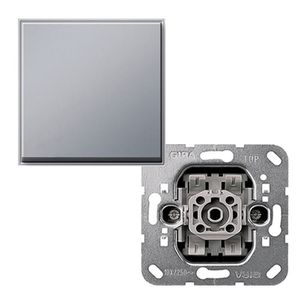 Gira TX 44 kruisschakelaar met drukknop aluminium