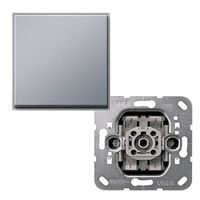 Gira TX 44 kruisschakelaar met drukknop aluminium